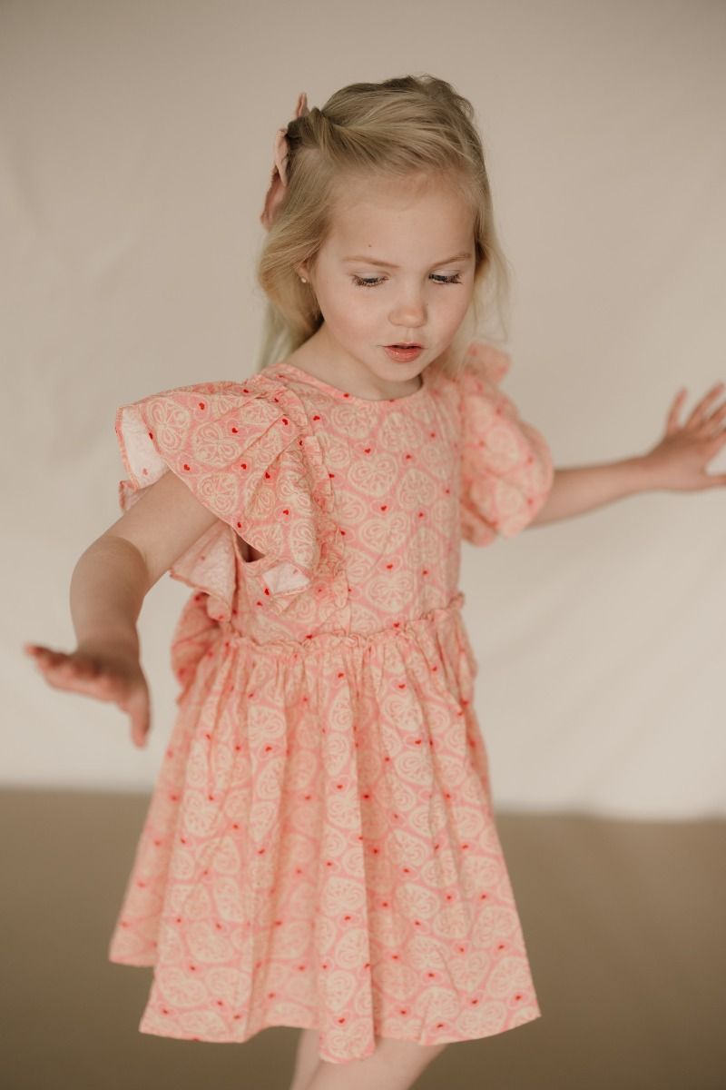Dress Ava bow gots | Lacy pink | Konges Slojd
