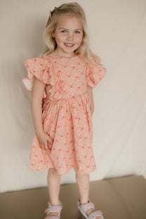 Dress Ava bow gots | Lacy pink | Konges Slojd