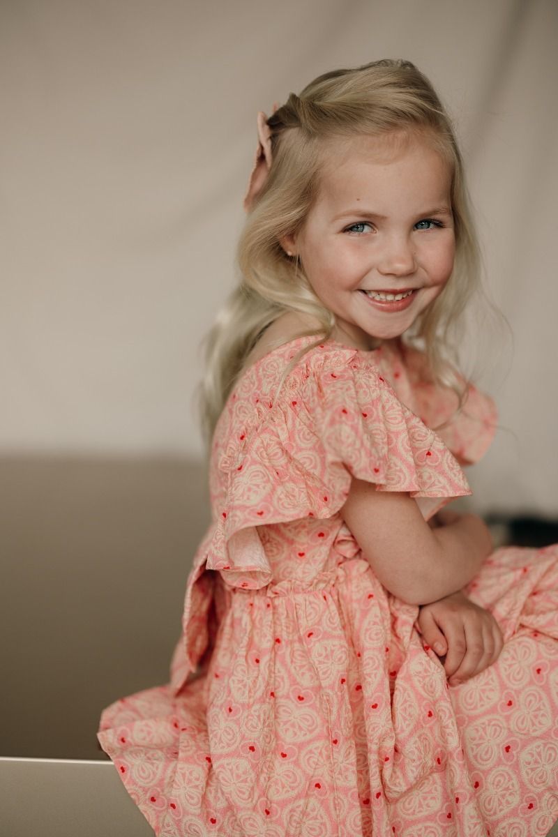 Dress Ava bow gots | Lacy pink | Konges Slojd