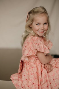 Dress Ava bow gots | Lacy pink | Konges Slojd
