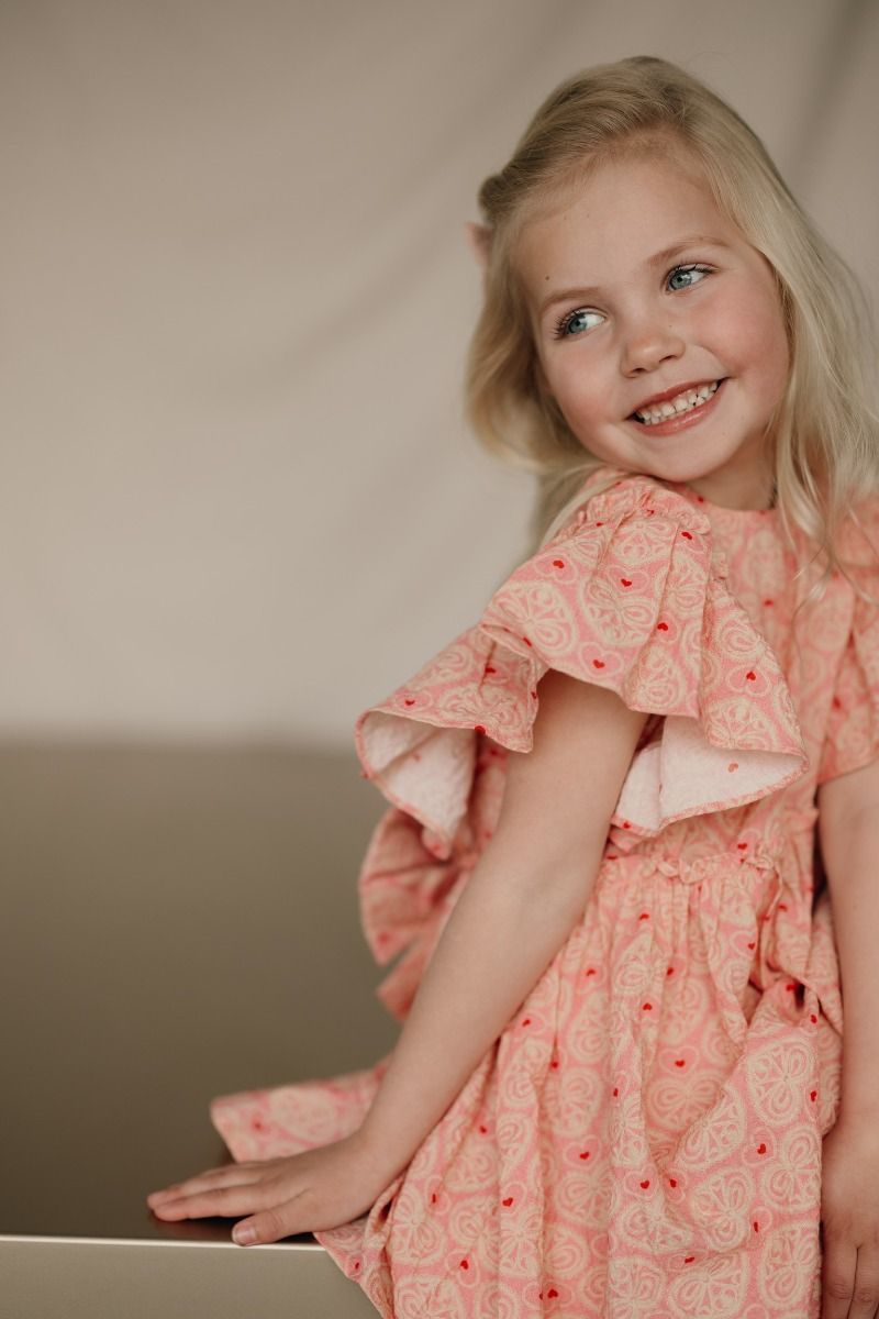 Dress Ava bow gots | Lacy pink | Konges Slojd