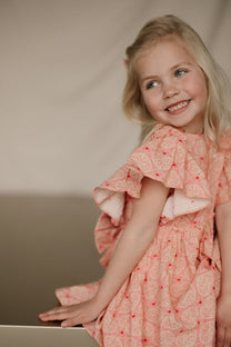 Dress Ava bow gots | Lacy pink | Konges Slojd