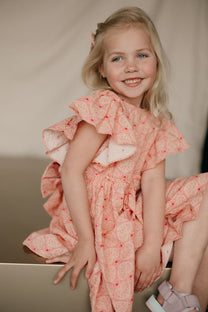Dress Ava bow gots | Lacy pink | Konges Slojd