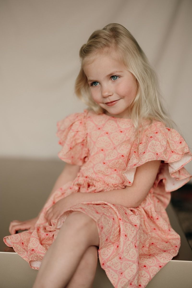 Dress Ava bow gots | Lacy pink | Konges Slojd