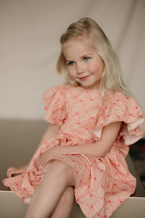 Dress Ava bow gots | Lacy pink | Konges Slojd