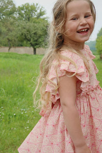 Dress Ava bow gots | Lacy pink | Konges Slojd