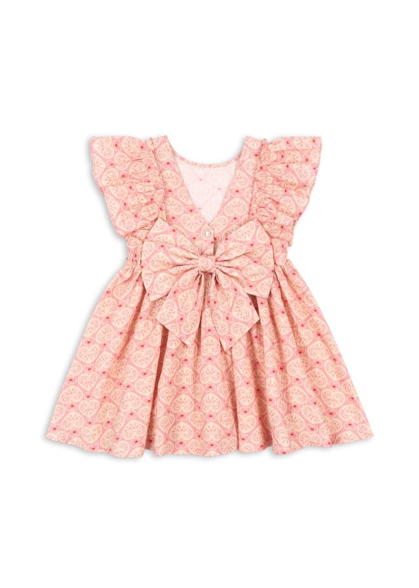 Dress Ava bow gots | Lacy pink | Konges Slojd