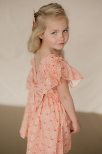 Dress Ava bow gots | Lacy pink | Konges Slojd