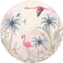 Behangcirkel Pink Flamingo | ⌀ 145 cm
