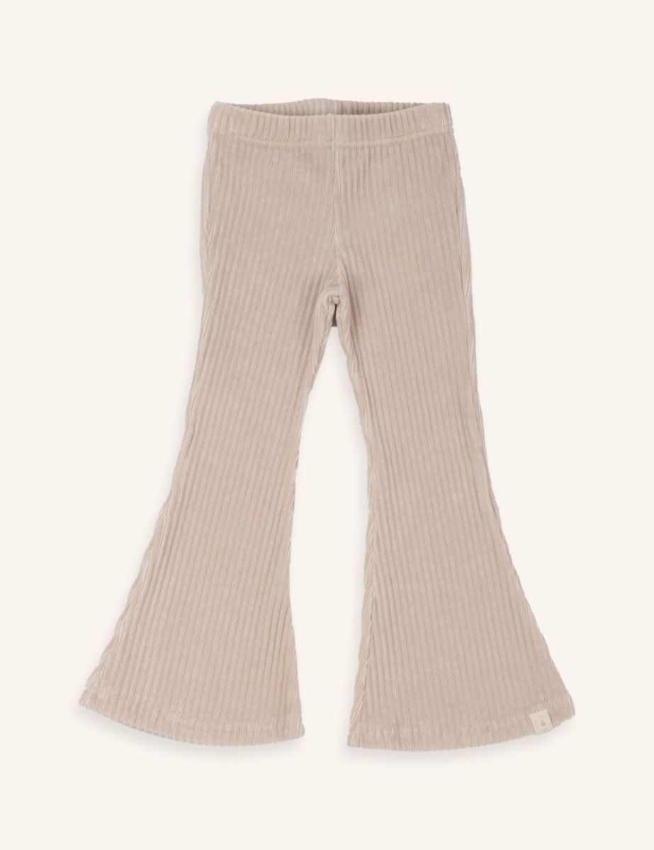 Flared broek | Rib crème | Navy Natural