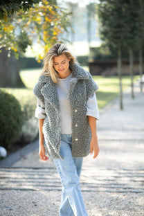 Gilet Cilka teddy | Classic grey  | Ibana