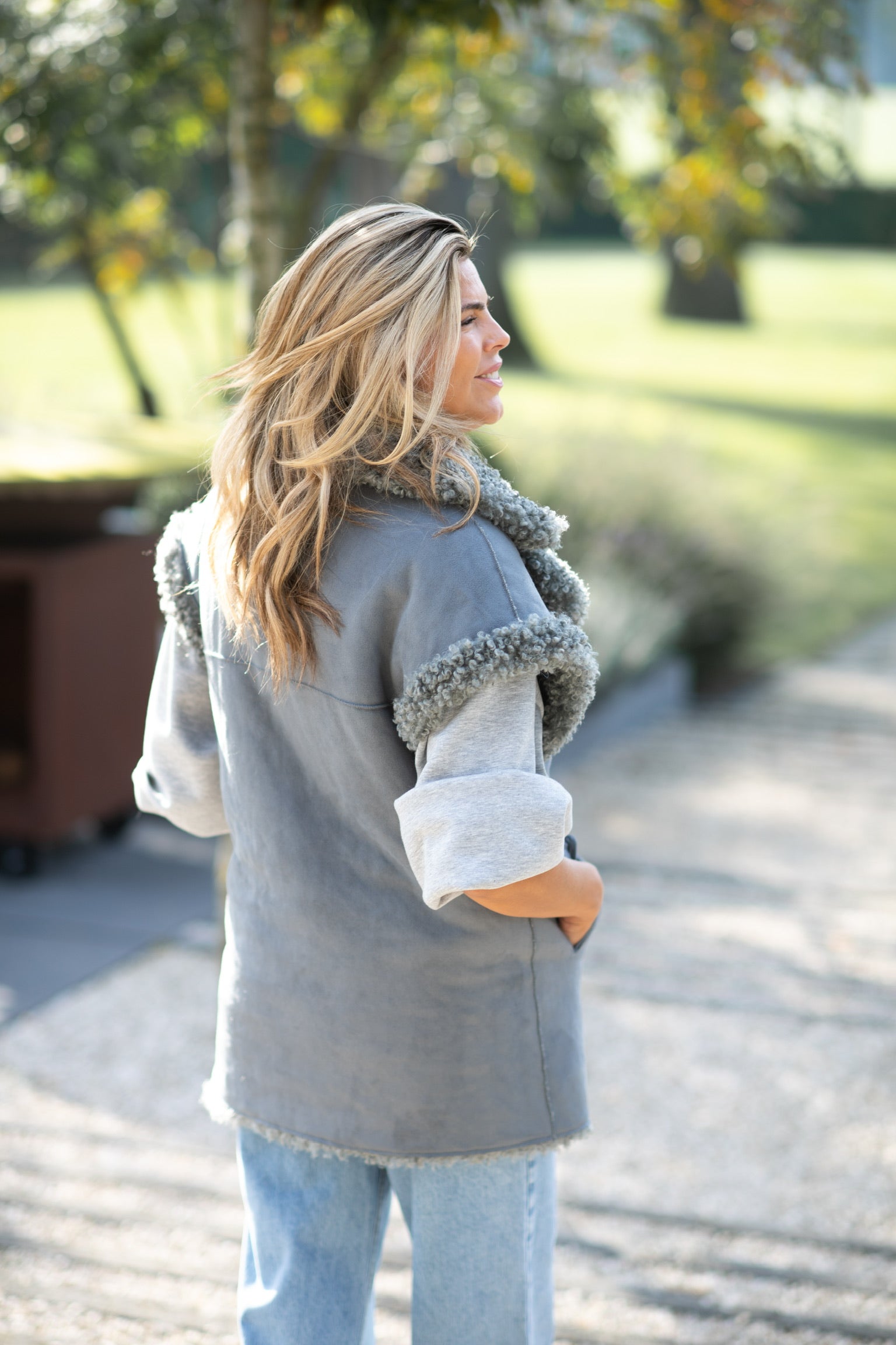 Gilet Cilka teddy | Classic grey  | Ibana