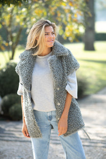 Gilet Cilka teddy | Classic grey  | Ibana