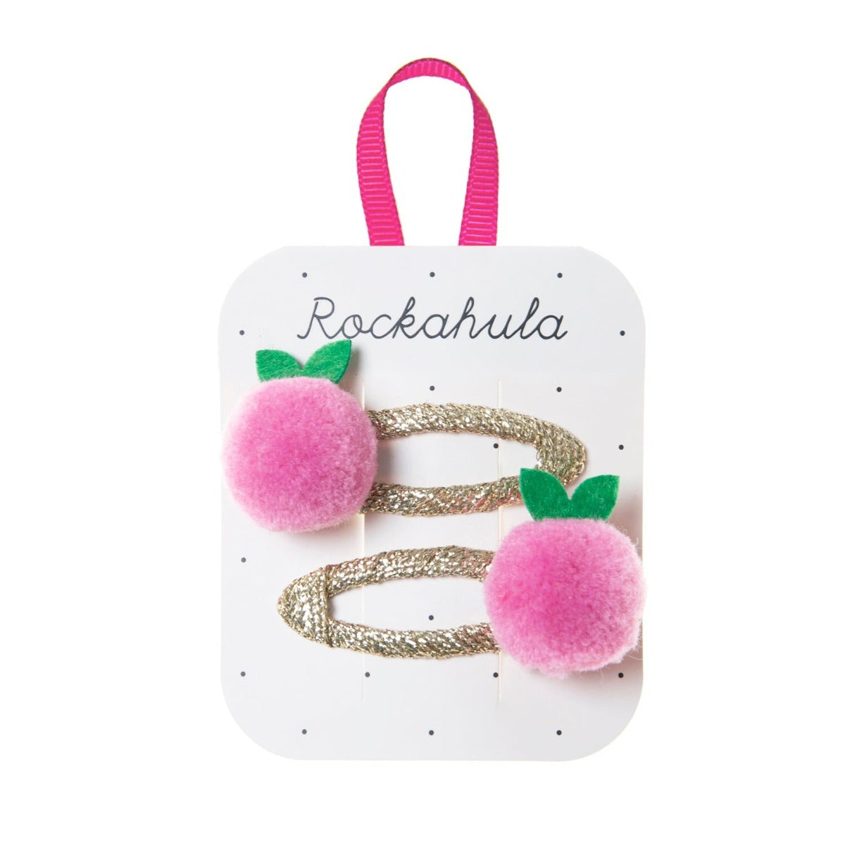 Haarknipjes | Kersen met glitter | 2 stuks | Rockahula