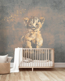 Behang Hakuna matata | Blauw / goud | Jungle collection