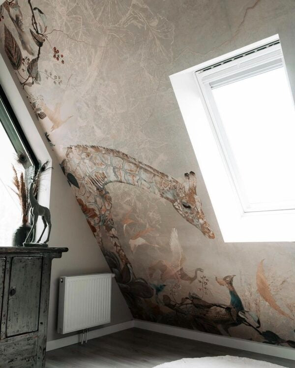SALE | Behang Giraffe | Beige | 200x280cm