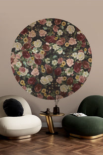 Behangcirkel English Garden | ⌀ 145 cm | Zwart