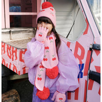 Knitted gloves cheerful cherry | 7-10 jaar | Rockahula