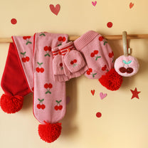 Knitted gloves cheerful cherry | 7-10 jaar | Rockahula