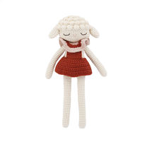 Knuffel Luna Lamb | Cream/burgundy | Patti Oslo