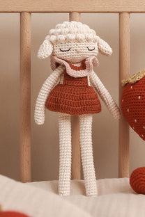 Knuffel Luna Lamb | Cream/burgundy | Patti Oslo