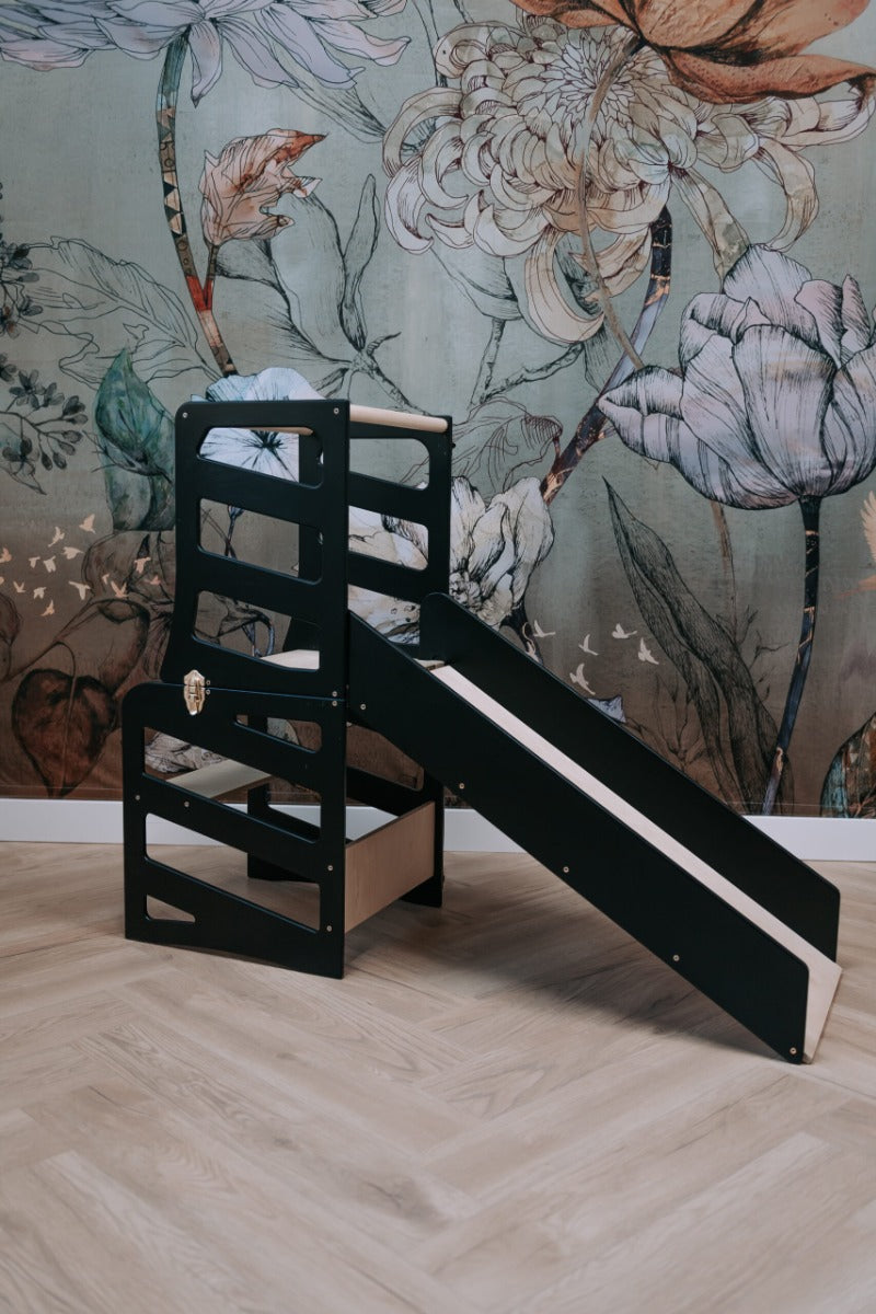 Modulair kidsmeubel | Keukenkruk | Bureau | Glijbaan