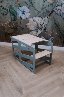 Modulair kidsmeubel | Keukenkruk | Bureau | Glijbaan