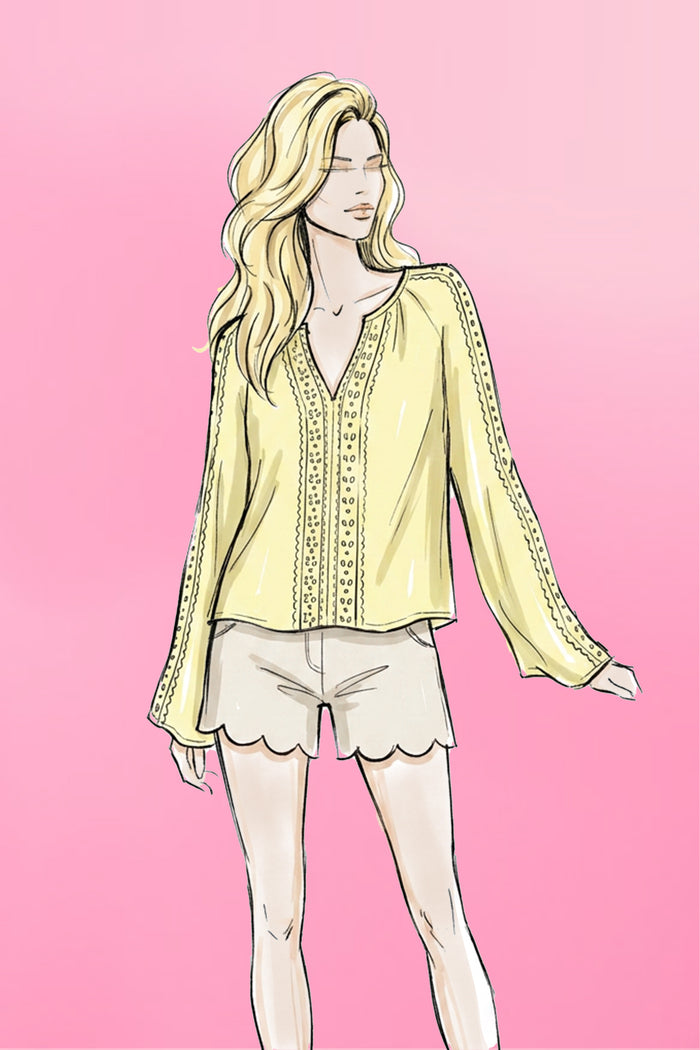 Blouse Sunny | Butter yellow | Studio Poespas
