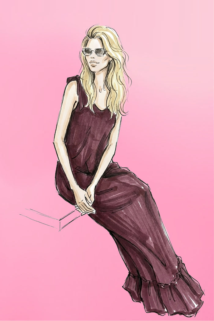 Longdress Bon bini | Aubergine | Studio Poespas