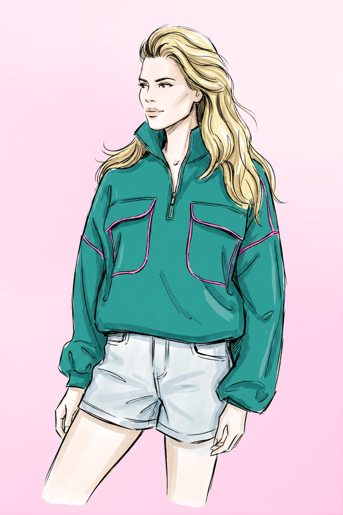 Sweat Poppy Pocket | Green | Studio Poespas
