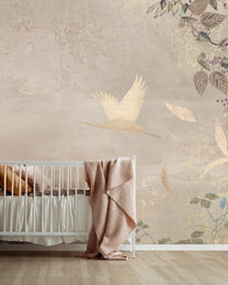 SALE | Behang Morning Bird | Beige | 322x266cm