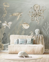 SALE | Behang Onderzee | Blauw | 200x280cm