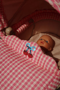 Poppenwagen Cheeky | Bubblegum check | 3+ jaar | Konges Slojd