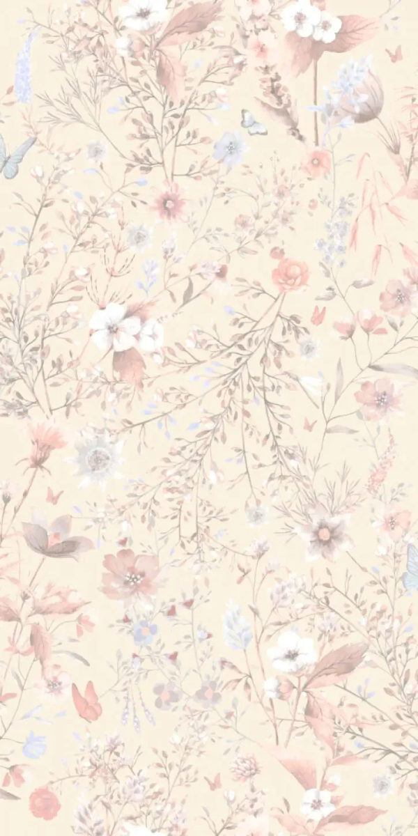 Behang vintage flowers bloemen geel baan
