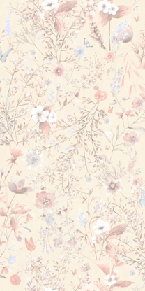 Behang vintage flowers bloemen geel baan