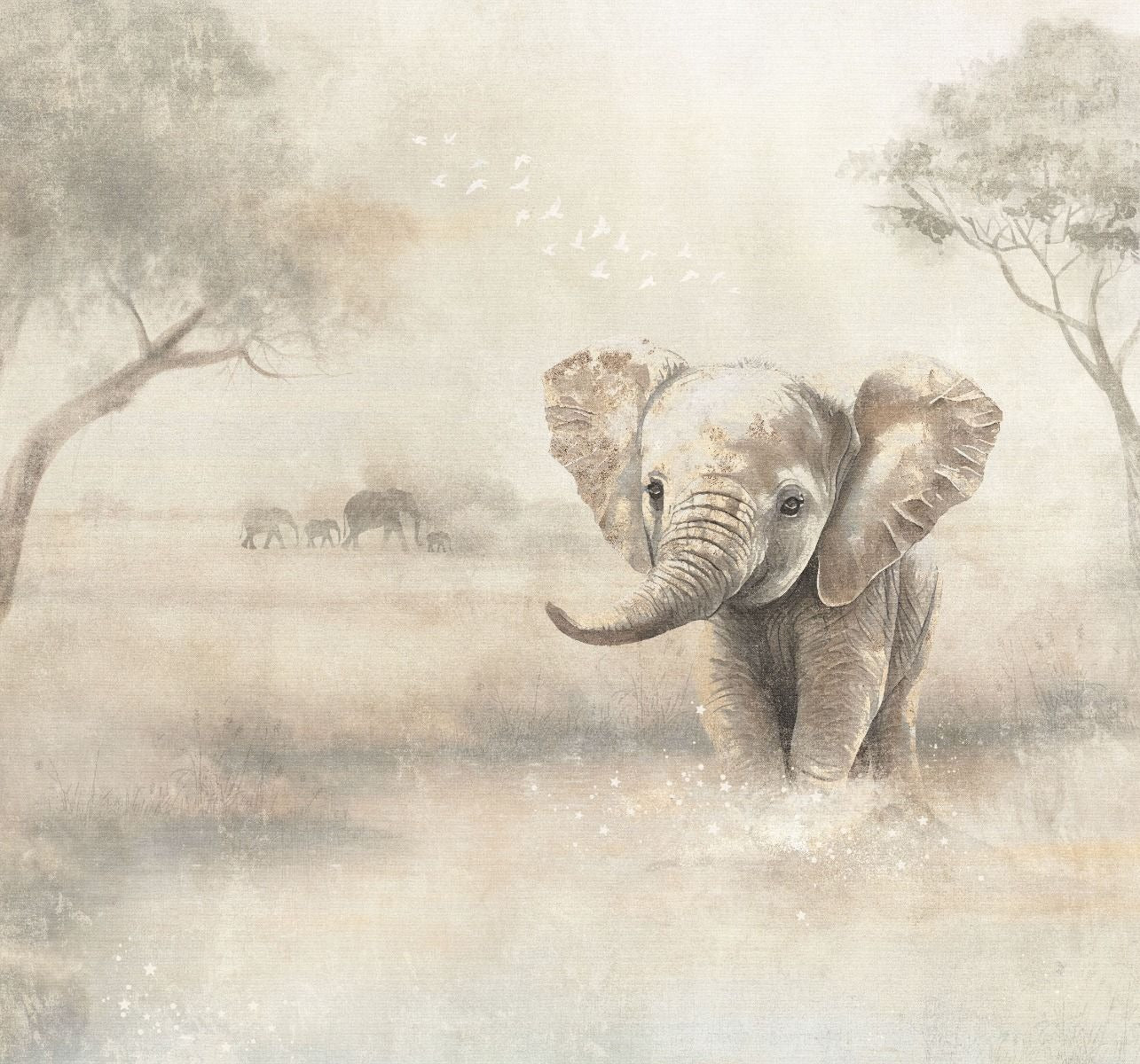 SALE | Behang Olifant | Circle of Life Collection | 300x280cm