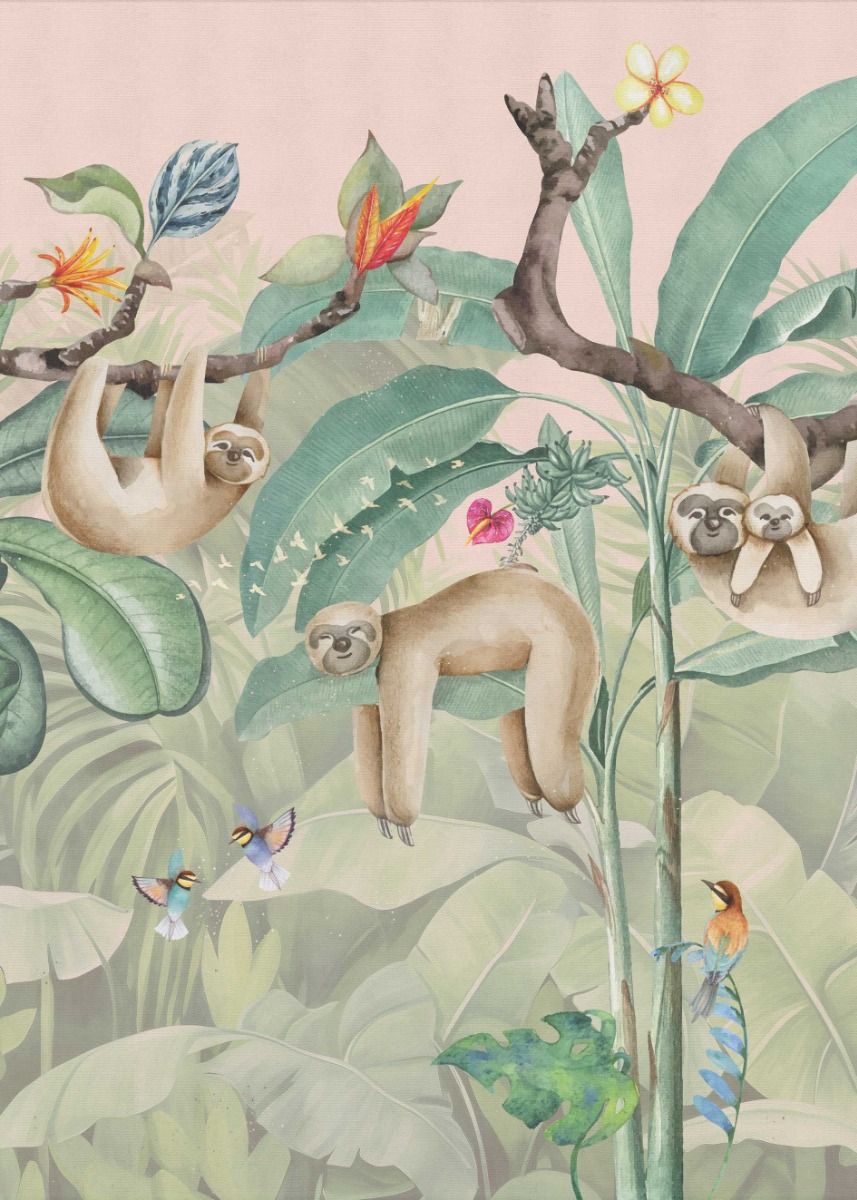 Behang Lazy Luiaard | Jungle Collection