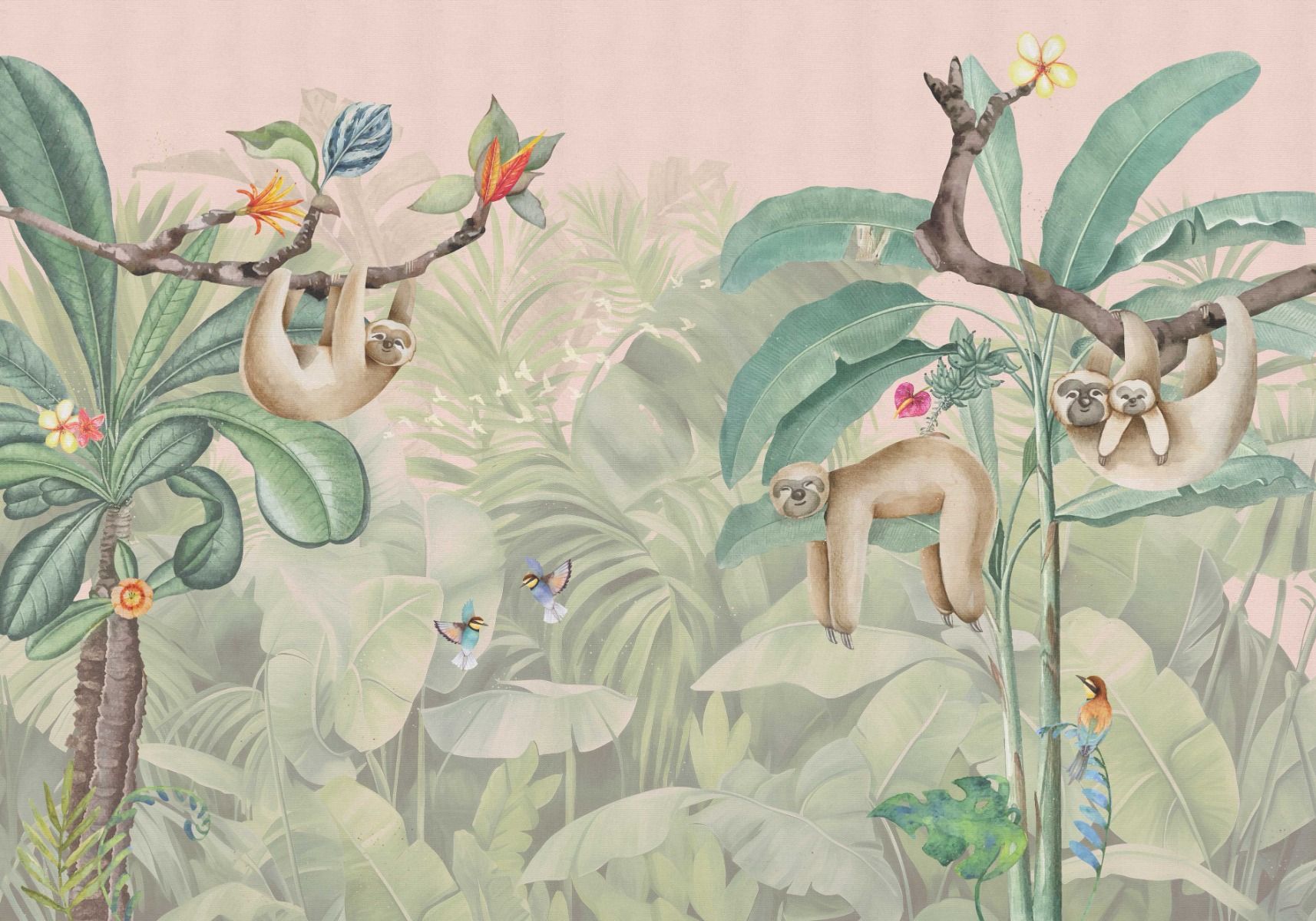 Behang Lazy Luiaard | Jungle Collection