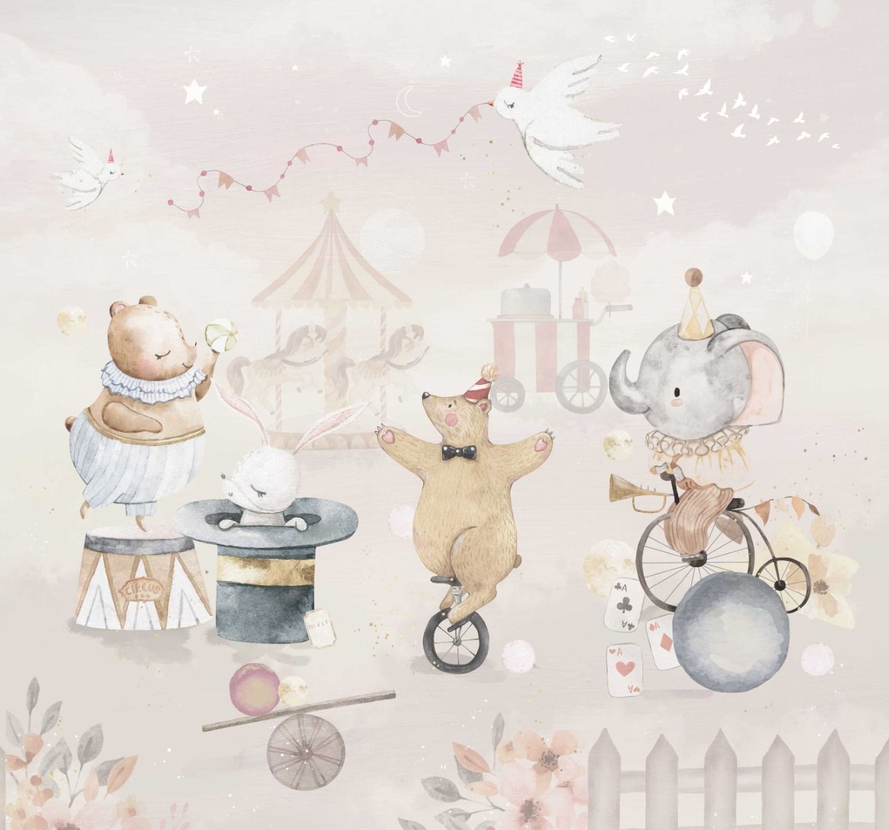 Behang Circus | Pastel | Staaltje