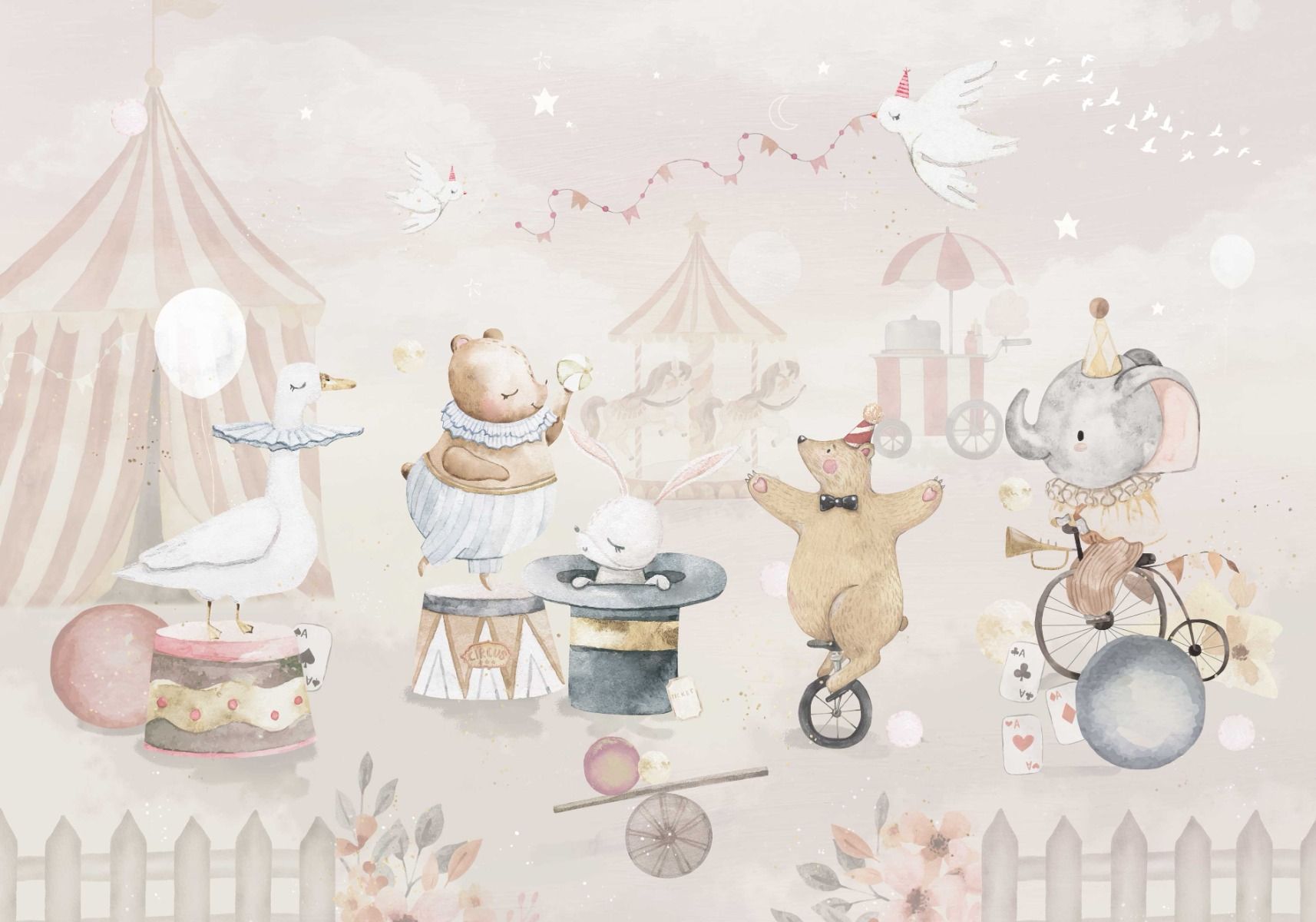 Behang Circus | Pastel | Staaltje