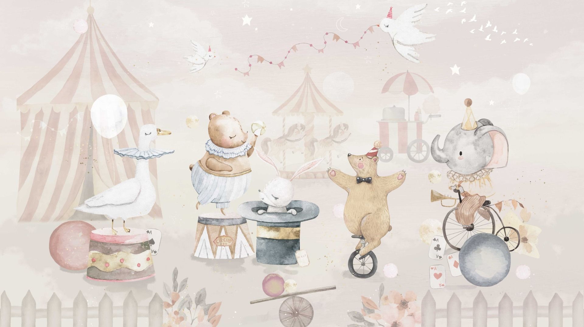 Behang Circus | Pastel | Staaltje