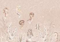SALE | Behang Swimming Mermaids | Roze | 333x265cm