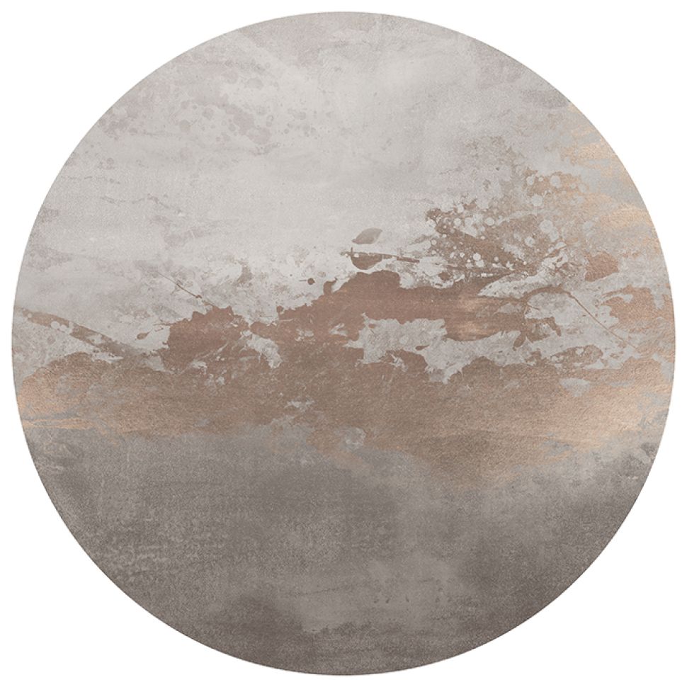 Behangcirkel Abstract gold | Taupe