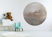 Behangcirkel Abstract gold | Taupe