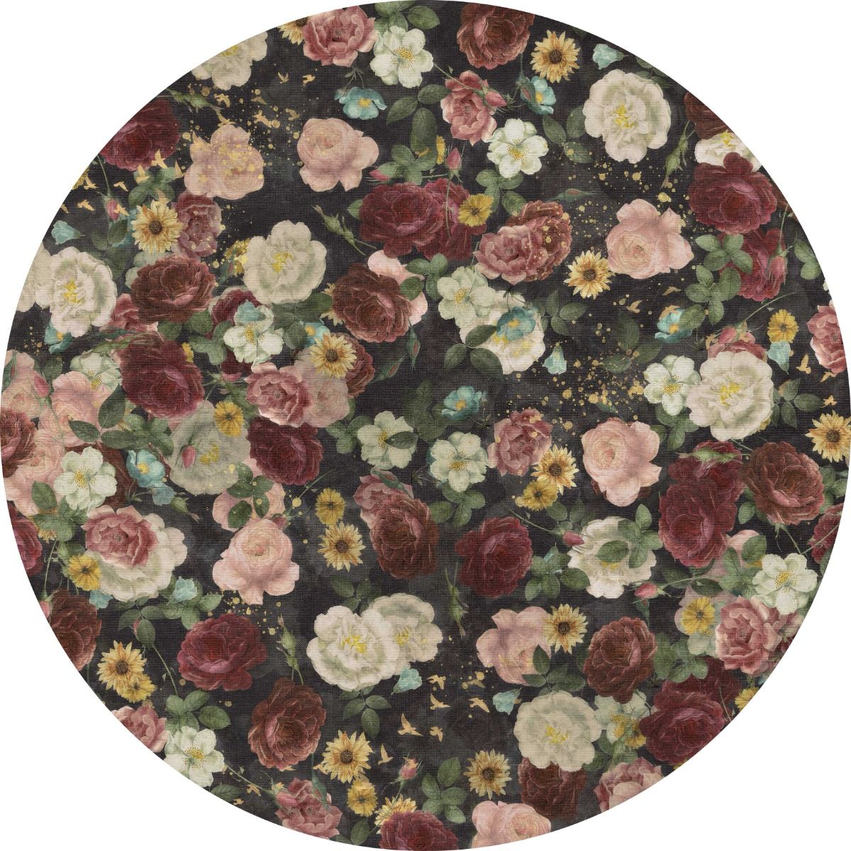 Behangcirkel English Garden | ⌀ 145 cm | Zwart