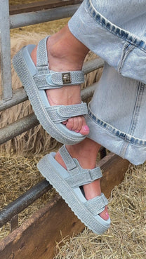 Sandaal Bigmona | Blue raffia | Steve Madden