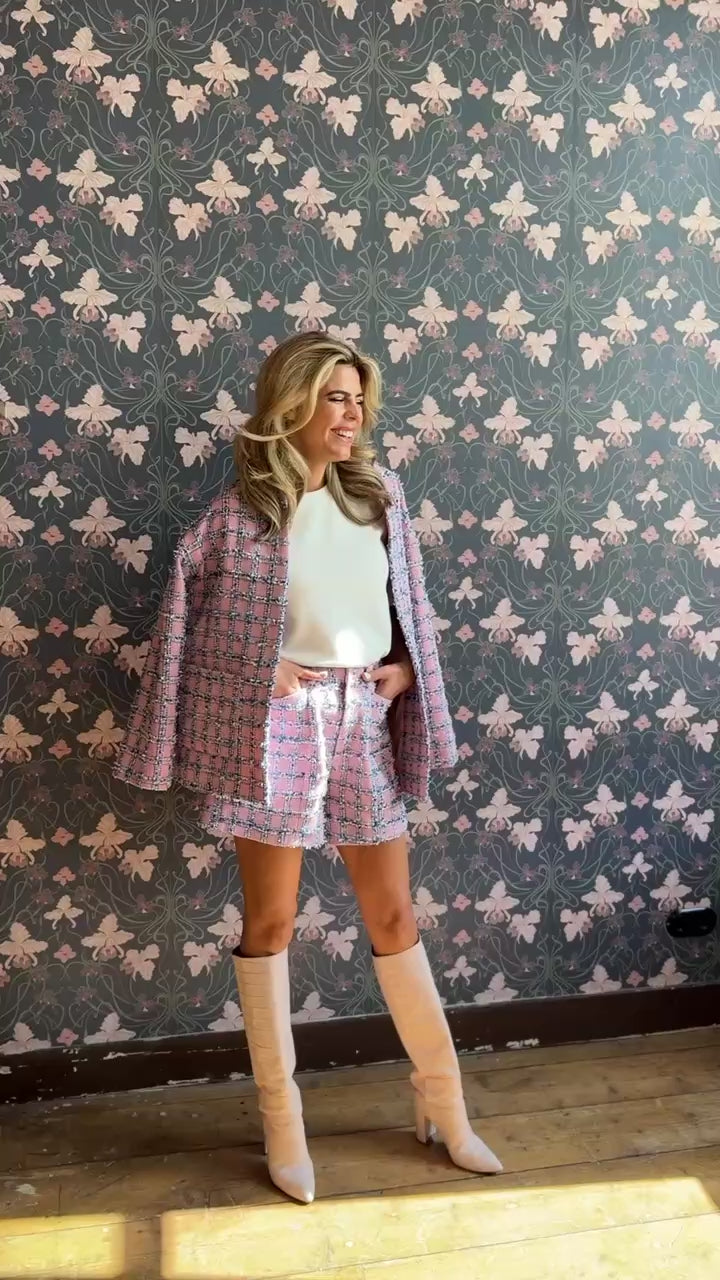 Blazer Clueless | Pink sparkling check | Studio Amaya x Poespas