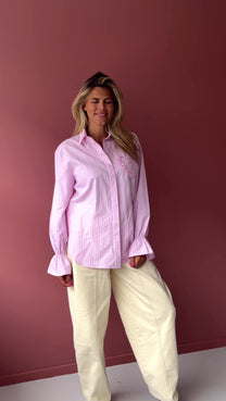 Blouse love story | Striped pink | Studio Poespas
