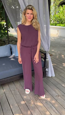 Pants Bon bini | Aubergine | Studio Poespas