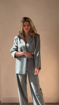 Relaxed pants Kalea | Light grey | Refined Department